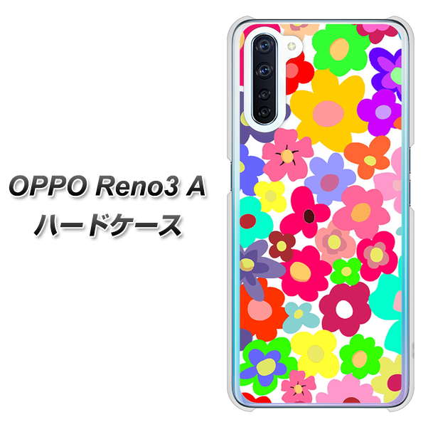 OPPO Reno3 A 782 春のルーズフラワーWH ハードケース 背面印刷