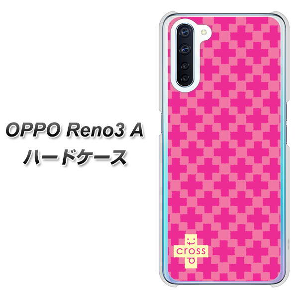 OPPO Reno3 A IB901 クロスドット_ピンク ハードケース 背面印刷