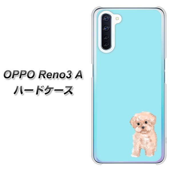 OPPO Reno3 A YJ062 トイプードルアプリコット（ブルー） ハードケース 背面印刷