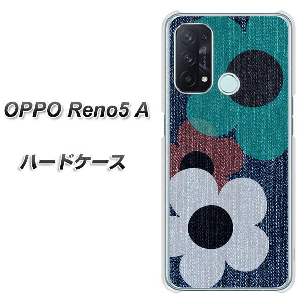OPPO Reno5 A EK869 ルーズフラワーinデニム風 ハードケース 背面印刷