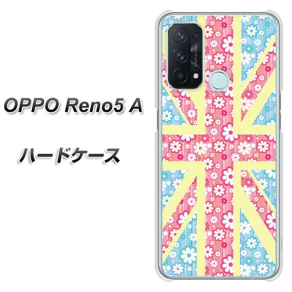 OPPO Reno5 A EK895 ユニオンジャックパステルフラワー ハードケース 背面印刷