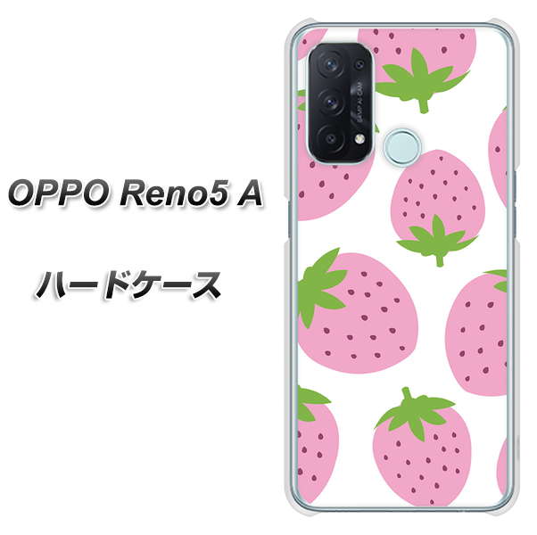 OPPO Reno5 A SC816 大きいイチゴ模様 ピンク ハードケース 背面印刷