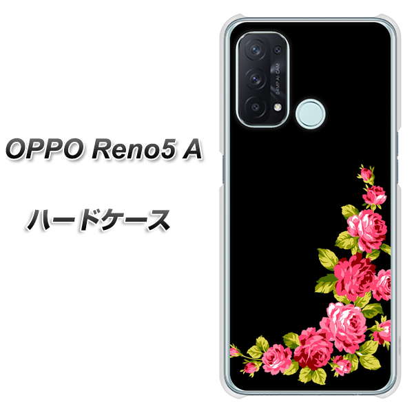 OPPO Reno5 A VA826 バラのフレーム(黒) ハードケース 背面印刷