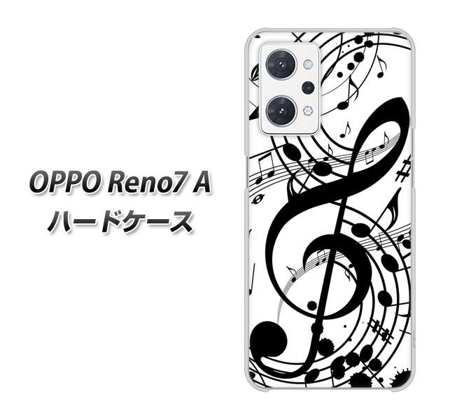 OPPO Reno7 A 260 あふれる音符 ハードケース 背面印刷