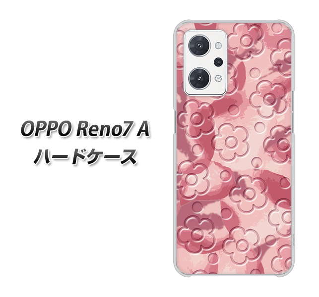 OPPO Reno7 A SC846 フラワーヴェルニ花ピンク（ローズヴェルール） ハードケース 背面印刷