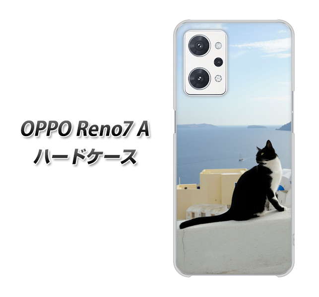 OPPO Reno7 A VA805 ネコと地中海 ハードケース 背面印刷