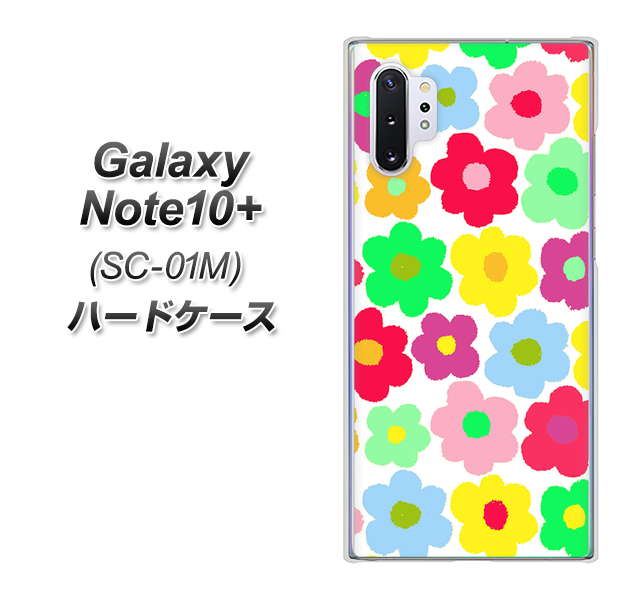 Galaxy Note10+ SC-01M docomo 758 ルーズフラワーカラフル ハードケース 背面印刷