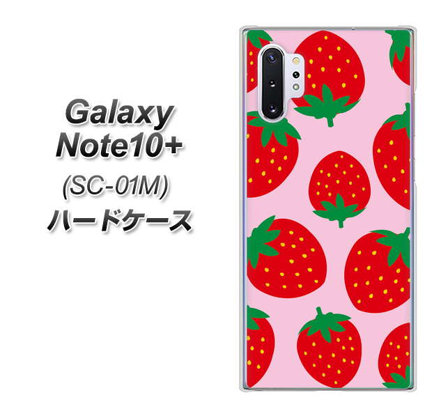 Galaxy Note10+ SC-01M docomo SC820 大きいイチゴ模様レッドとピンク ハードケース 背面印刷