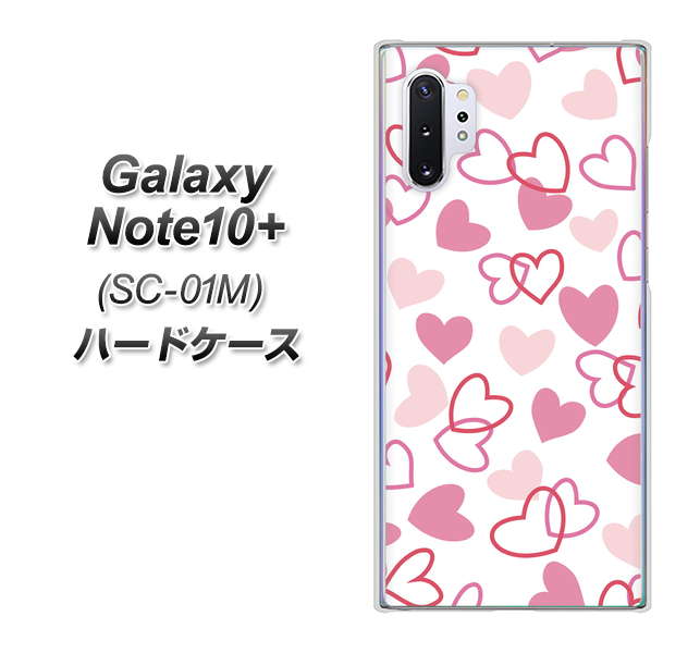 Galaxy Note10+ SC-01M docomo VA929 ハートがいっぱい ピンク ハードケース 背面印刷