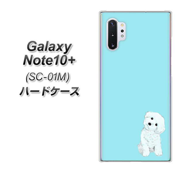 Galaxy Note10+ SC-01M docomo YJ070 トイプードルホワイト（ブルー） ハードケース 背面印刷