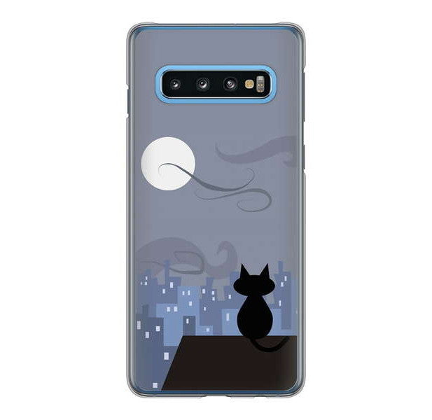 Galaxy S10 SC-03L docomo 夜とネコ ハードケース 背面印刷