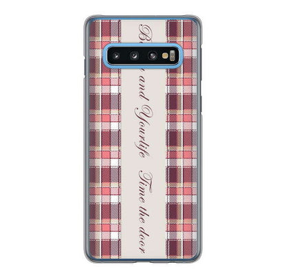 Galaxy S10 SC-03L docomo ピンクチェック ハードケース 背面印刷