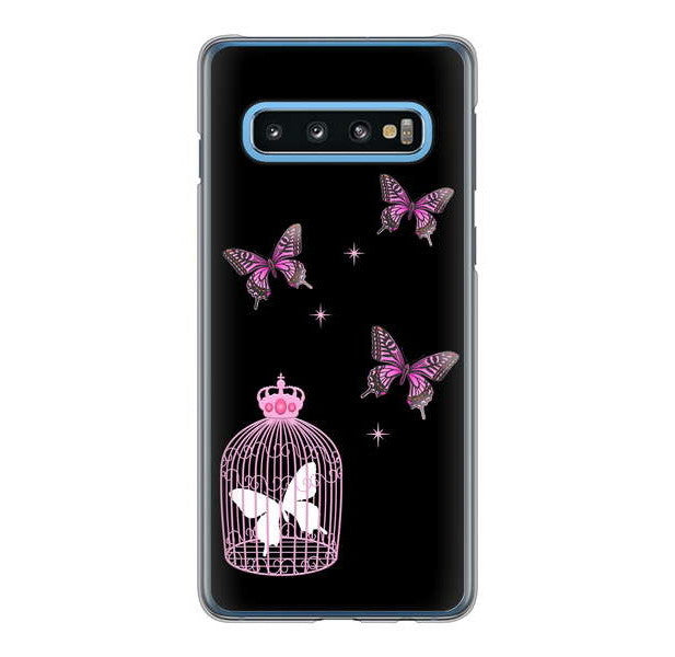 Galaxy S10 SC-03L docomo むかいあぐる 蝶の王冠鳥かご ハードケース 背面印刷