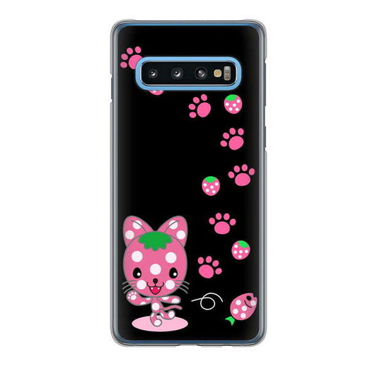 Galaxy S10 SC-03L docomo むかいあぐる イチゴ猫のにゃんベリー ハードケース 背面印刷