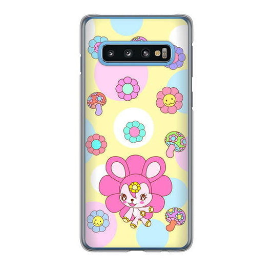 Galaxy S10 SC-03L docomo むかいあぐる フラワーうさぎのフラッピョン ハードケース 背面印刷