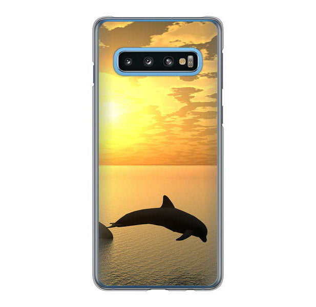 Galaxy S10 SC-03L docomo VA845 夕暮れのドルフィン ハードケース 背面印刷