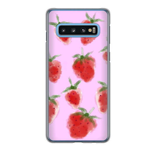 Galaxy S10 SC-03L docomo イチゴ 水彩 ハードケース 背面印刷