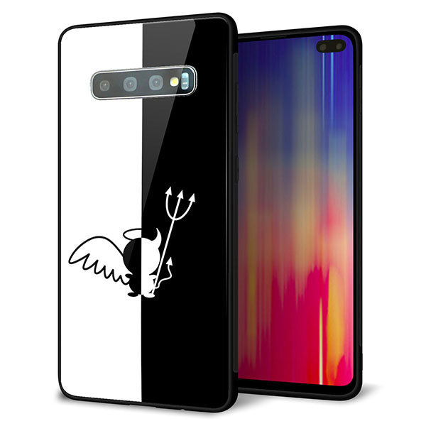Galaxy S10+ SC-04L docomo 強化ガラス＆TPUスマホケース ガラプリ【027 ハーフデビット】