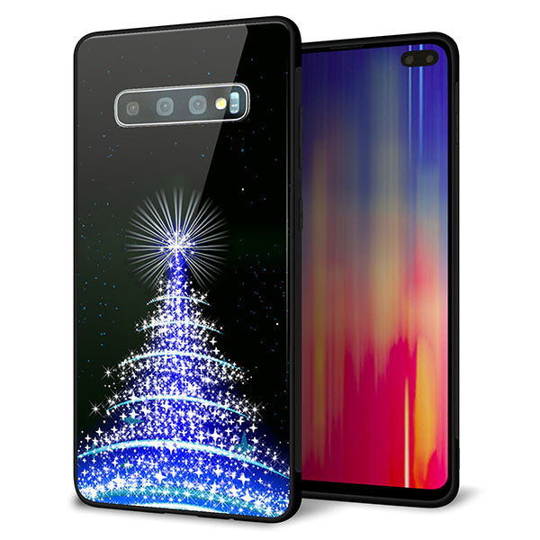 Galaxy S10+ SC-04L docomo 強化ガラス＆TPUスマホケース ガラプリ【589 ブルーライトツリー】
