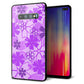Galaxy S10+ SC-04L docomo 強化ガラス＆TPUスマホケース ガラプリ【VA960 重なり合う花　パープル】
