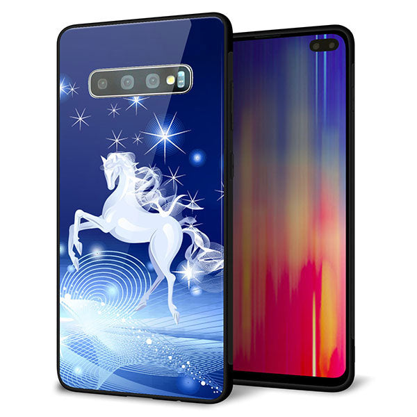 Galaxy S10+ Olympic Games Edition SC-05L docomo 強化ガラス＆TPUスマホケース ガラプリ【436 ペガサス】