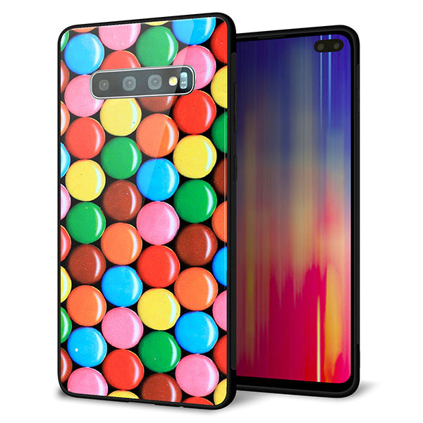 Galaxy S10+ Olympic Games Edition SC-05L docomo 強化ガラス＆TPUスマホケース ガラプリ【448 マーブルチョコ】