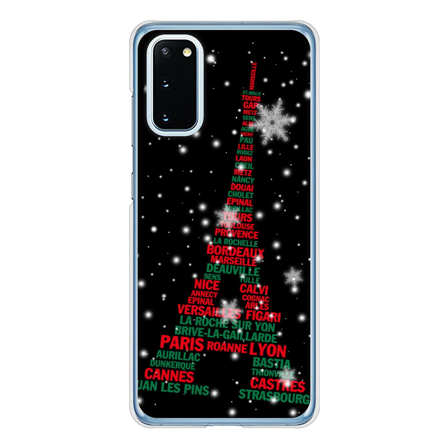 Galaxy S20 5G SC-51A docomo 高画質仕上げ 背面印刷 ハードケース エッフェル塔