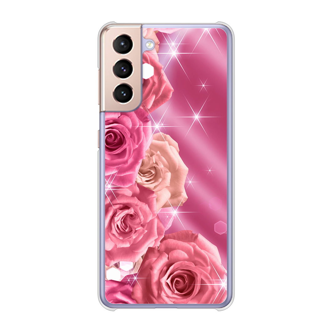 Galaxy S21 5G SC-51B docomo 1182 ピンクの薔薇に誘われて ハードケース 背面印刷