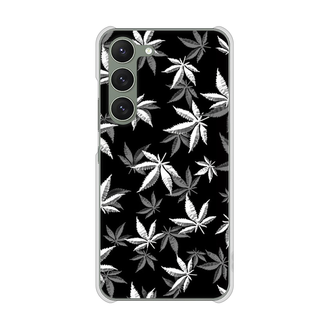 Galaxy S23 SC-51D docomo 064 モノトーン大麻ブラック ハードケース 背面印刷