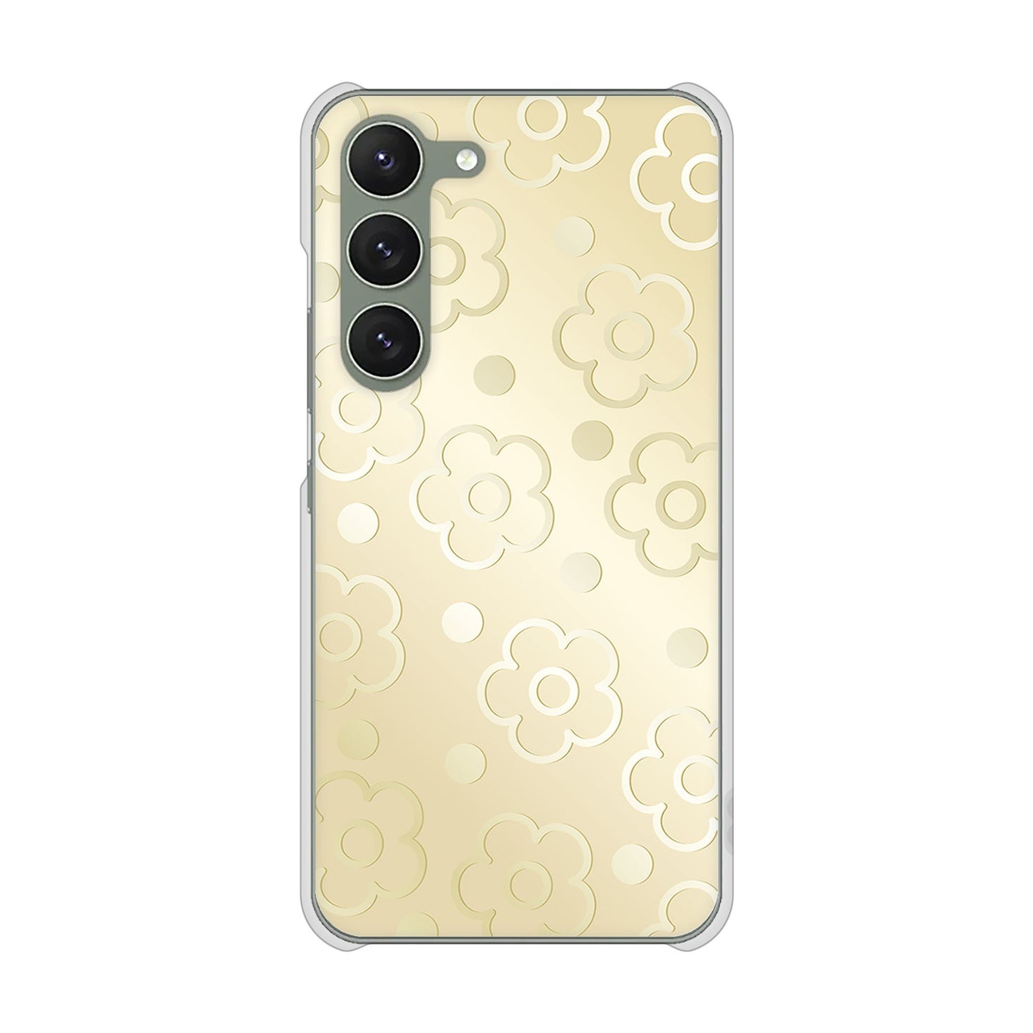 Galaxy S23 SC-51D docomo エンボス風デイジーシンプル ハードケース 背面印刷