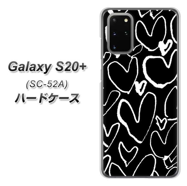 Galaxy S20+ 5G SC-52A docomo 1124 ハート BK＆WH ハードケース 背面印刷