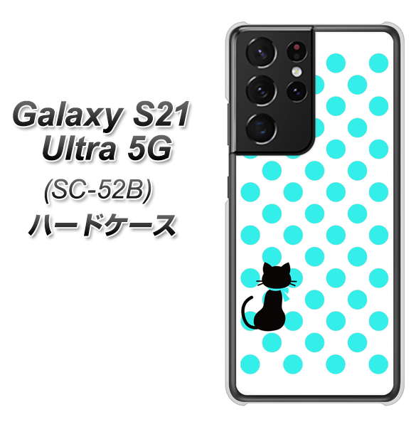 Galaxy S21 Ultra 5G SC-52B docomo EK809 ネコとシンプル ライトブルー ハードケース 背面印刷