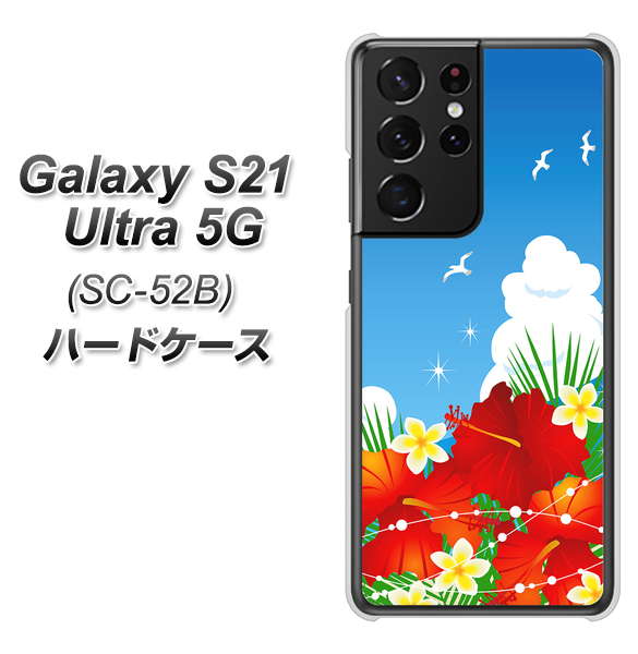 Galaxy S21 Ultra 5G SC-52B docomo VA821 ハイビスカスと青空 ハードケース 背面印刷