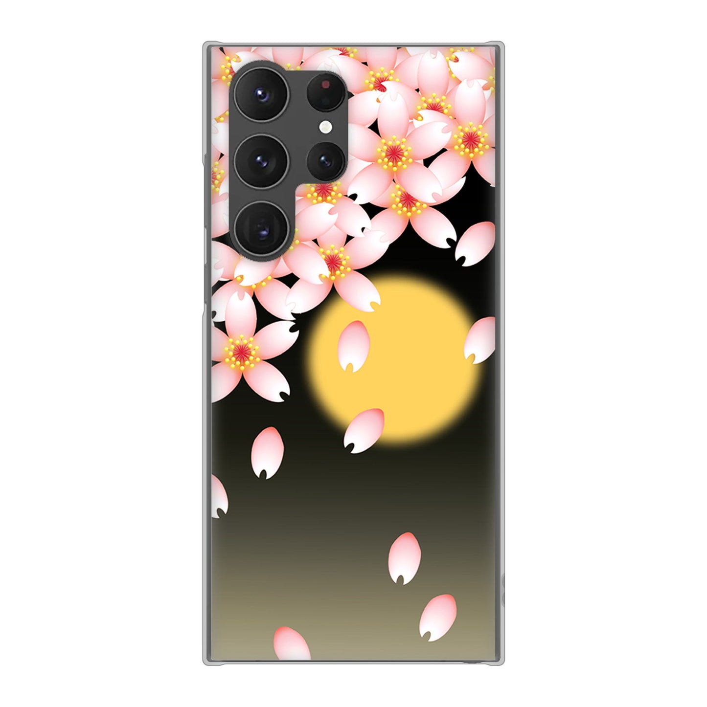 Galaxy S23 Ultra SC-52D docomo 136 満月と夜桜 ハードケース 背面印刷