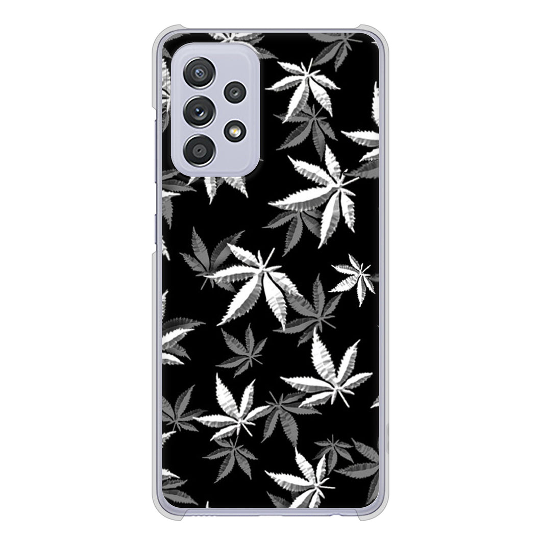 Galaxy A52 5G SC-53B 064 モノトーン大麻ブラック ハードケース 背面印刷