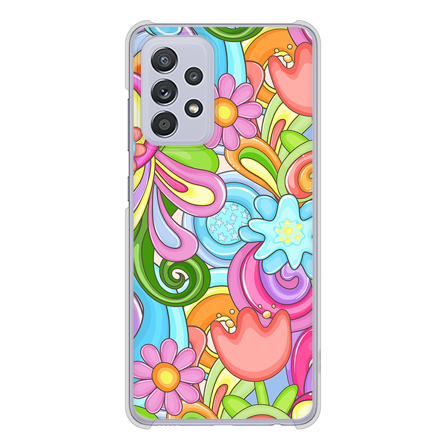 Galaxy A52 5G SC-53B 713 ミラクルフラワー ハードケース 背面印刷
