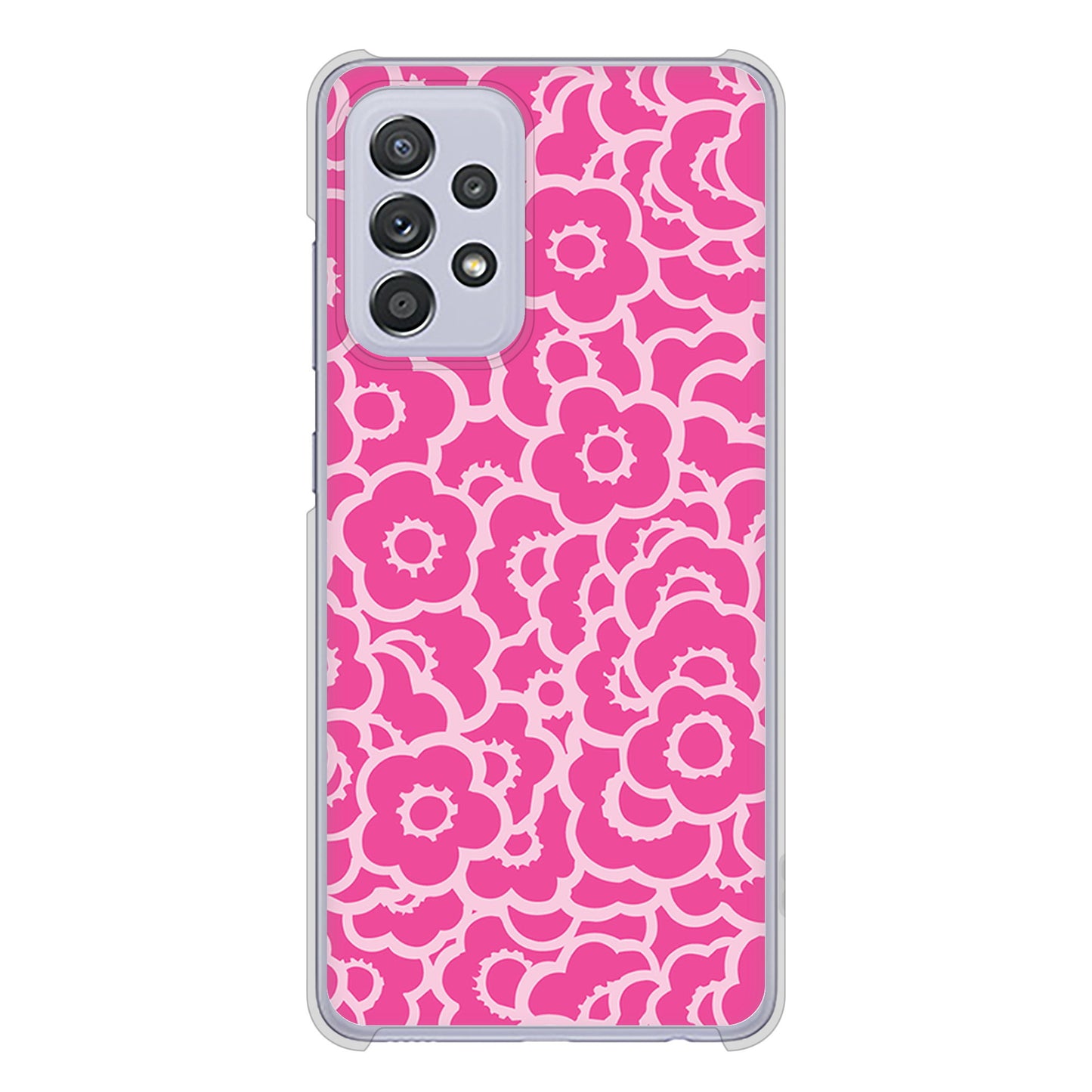 Galaxy A52 5G SC-53B 716 ピンクフラワー ハードケース 背面印刷