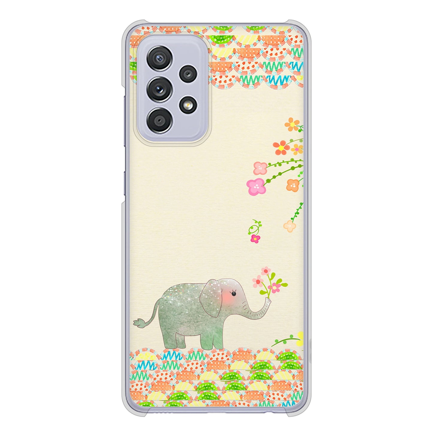 Galaxy A52 5G SC-53B 1039 お散歩ゾウさん ハードケース 背面印刷