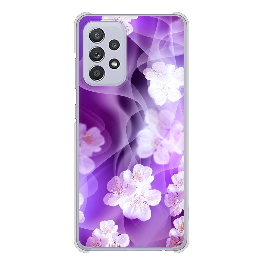 Galaxy A52 5G SC-53B 1211 桜とパープルの風 ハードケース 背面印刷