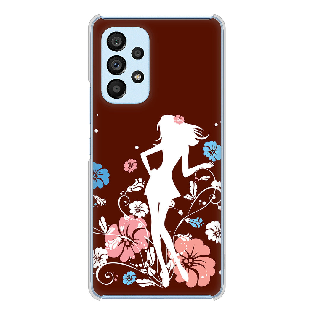 Galaxy A53 5G SC-53C docomo 110 ハイビスカスと少女 ハードケース 背面印刷