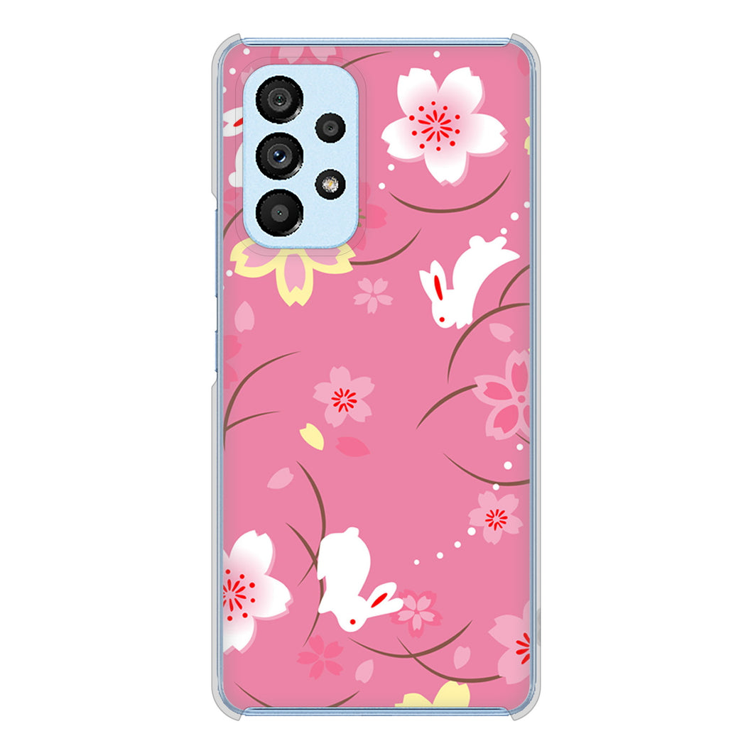 Galaxy A53 5G SC-53C docomo 149 桜と白うさぎ ハードケース 背面印刷