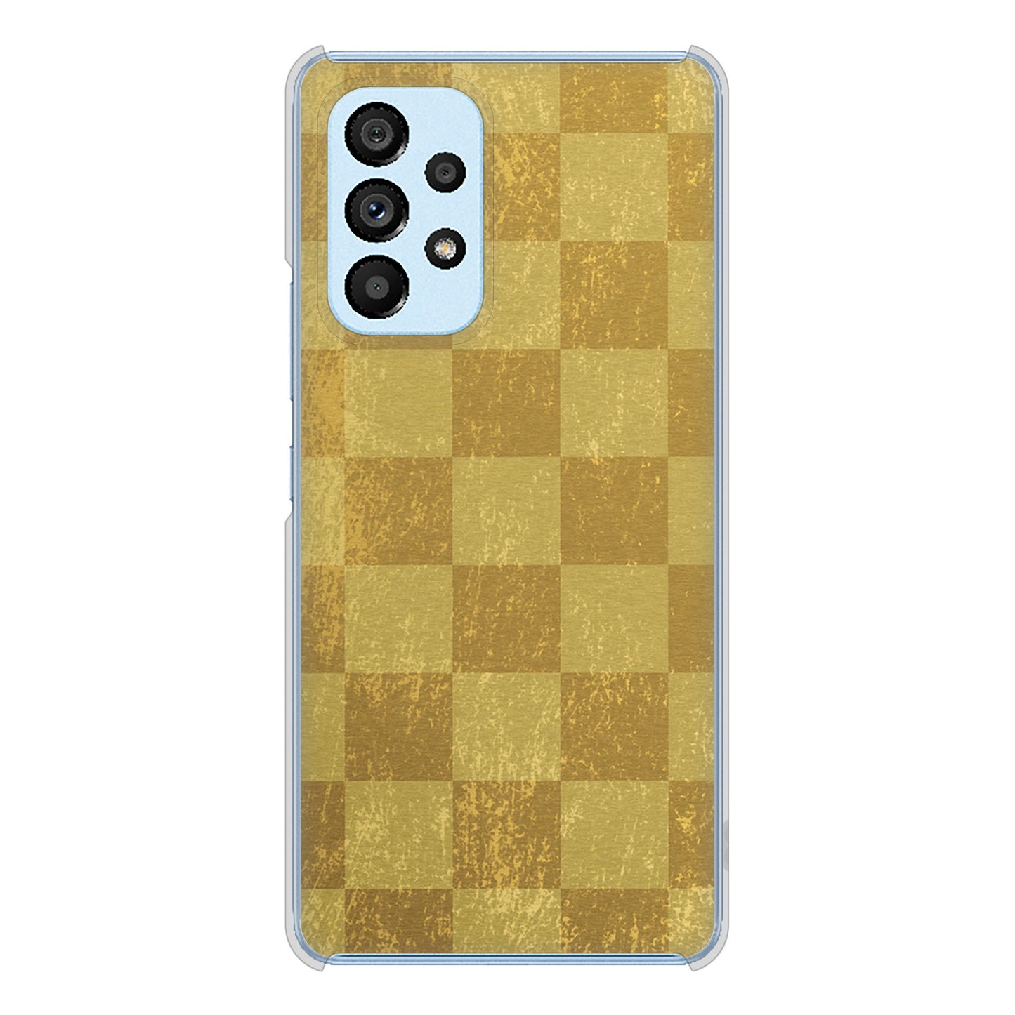 Galaxy A53 5G SC-53C docomo 619 市松模様—金（骨董風に傷んだイメージ） ハードケース 背面印刷