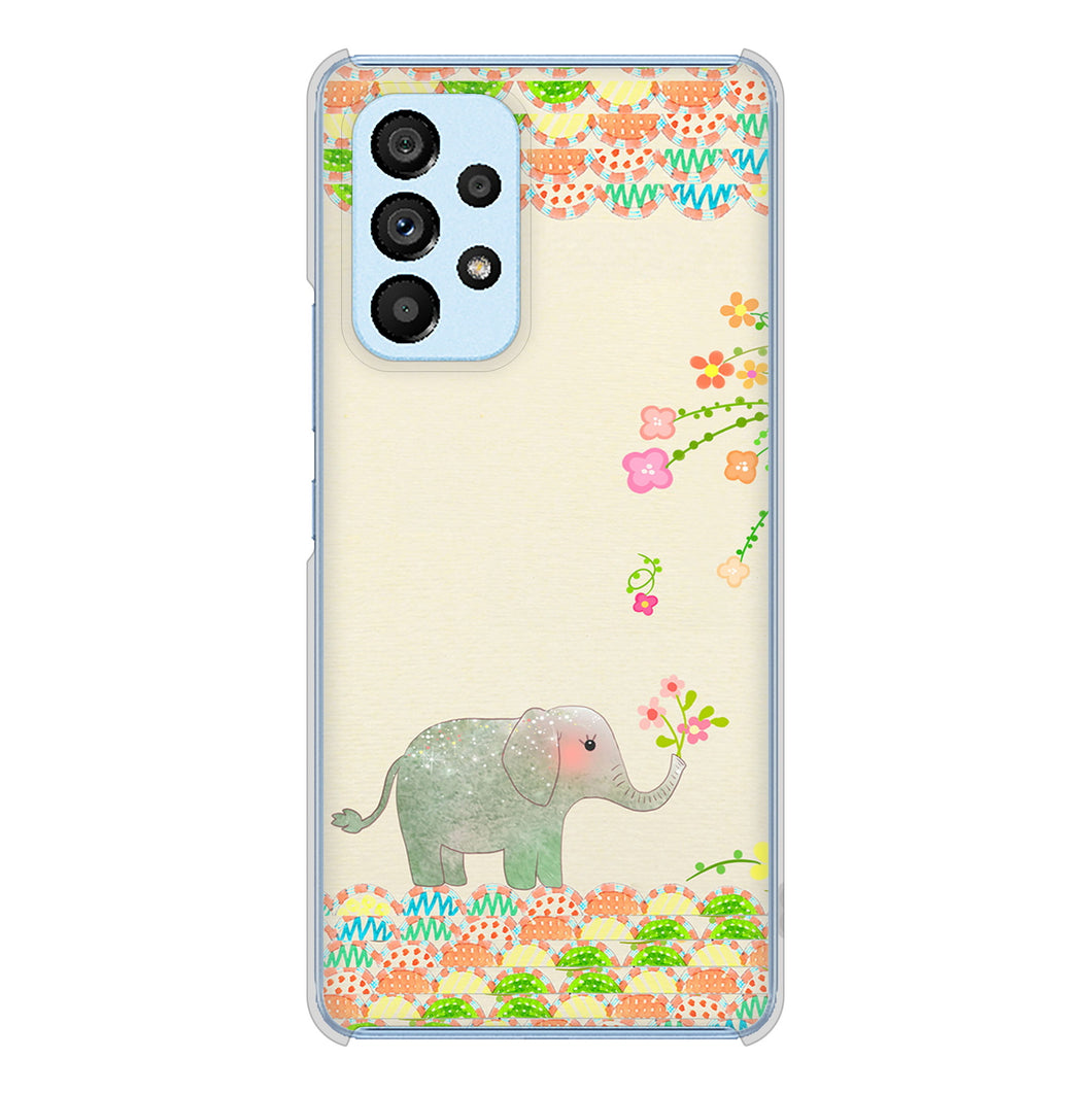 Galaxy A53 5G SC-53C docomo 1039 お散歩ゾウさん ハードケース 背面印刷