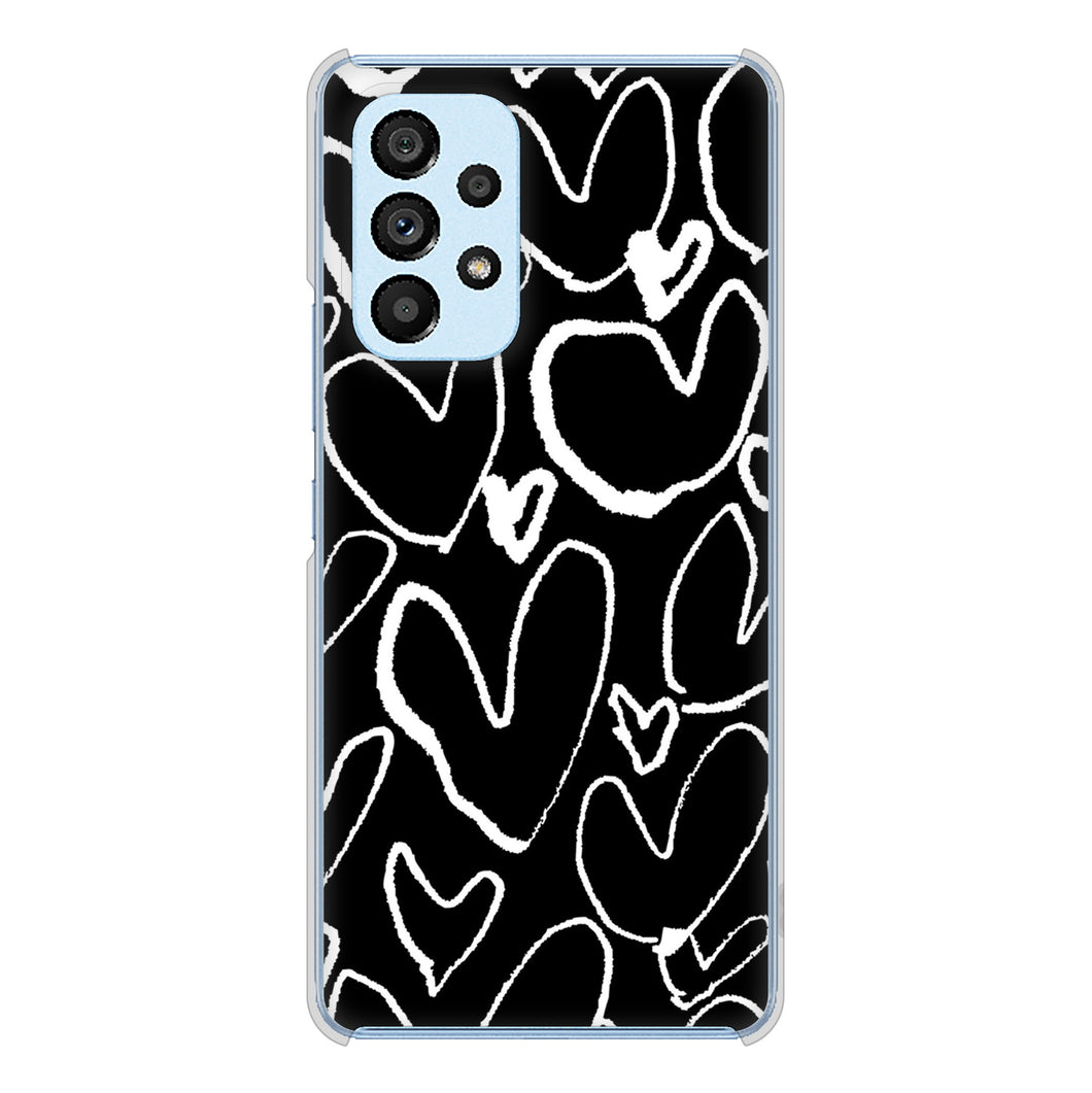 Galaxy A53 5G SC-53C docomo 1124 ハート BK＆WH ハードケース 背面印刷