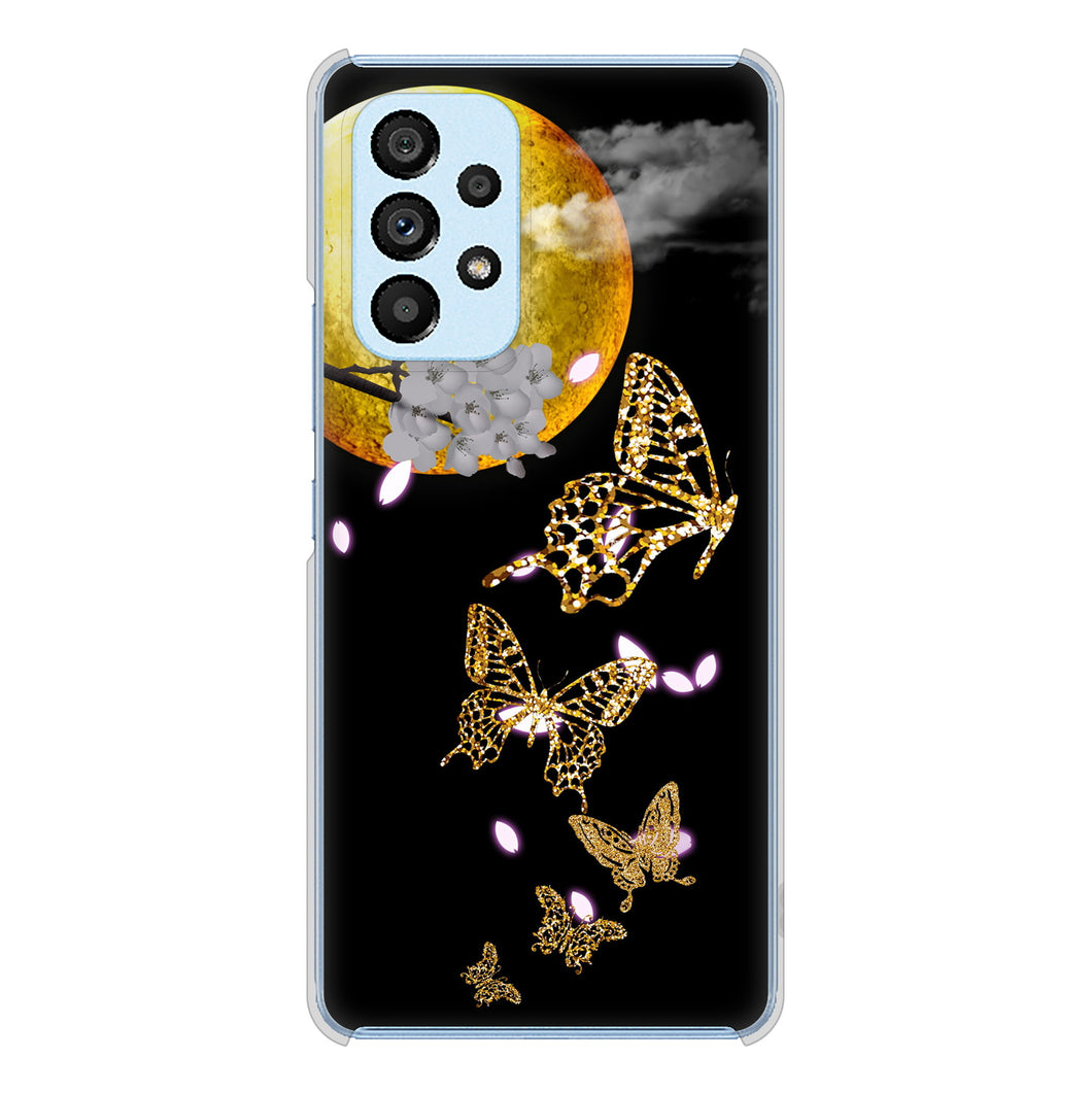 Galaxy A53 5G SC-53C docomo 1150 月に昇る蝶 ハードケース 背面印刷