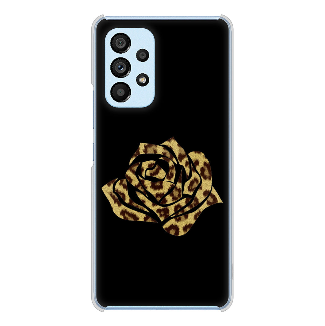 Galaxy A53 5G SC-53C docomo 1184 ヒョウのバラ（茶） ハードケース 背面印刷