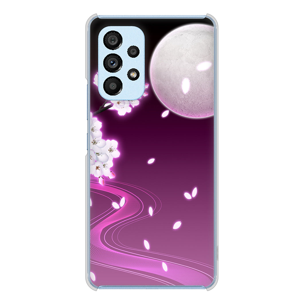 Galaxy A53 5G SC-53C docomo 1223 紫に染まる月と桜 ハードケース 背面印刷