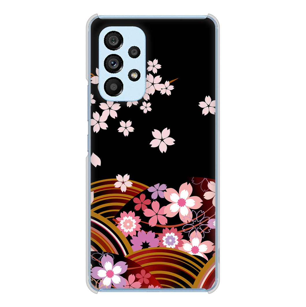 Galaxy A53 5G SC-53C docomo 1237 和柄＆筆文字・夜桜の宴 ハードケース 背面印刷