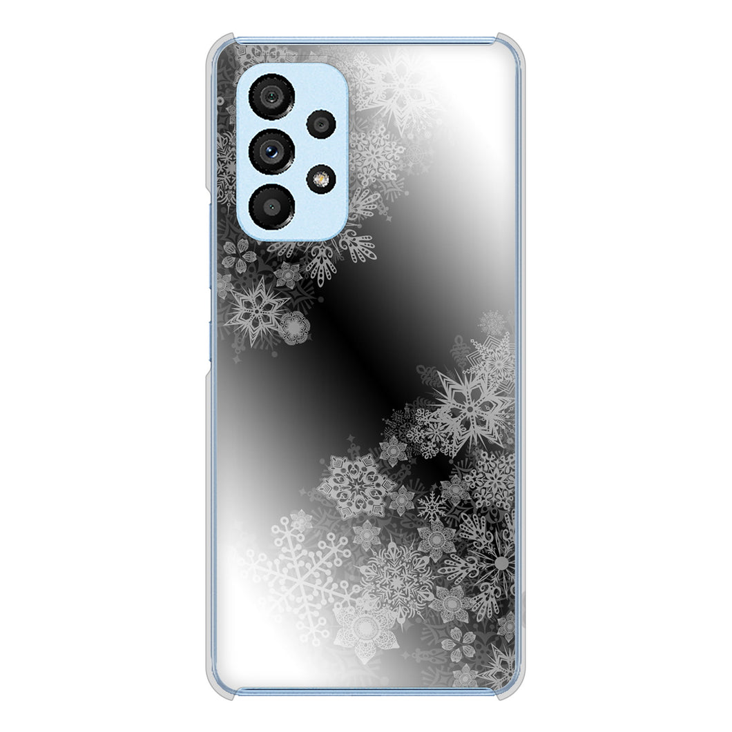 Galaxy A53 5G SC-53C docomo YJ340 モノトーン 雪の結晶 ハードケース 背面印刷