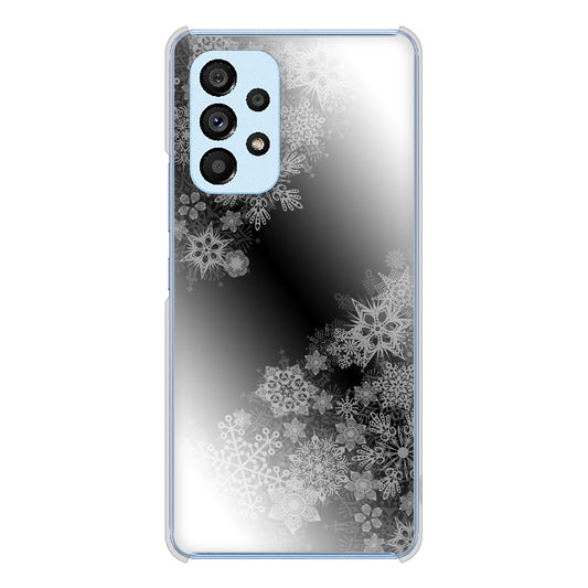 Galaxy A53 5G SC-53C docomo YJ340 モノトーン 雪の結晶 ハードケース 背面印刷